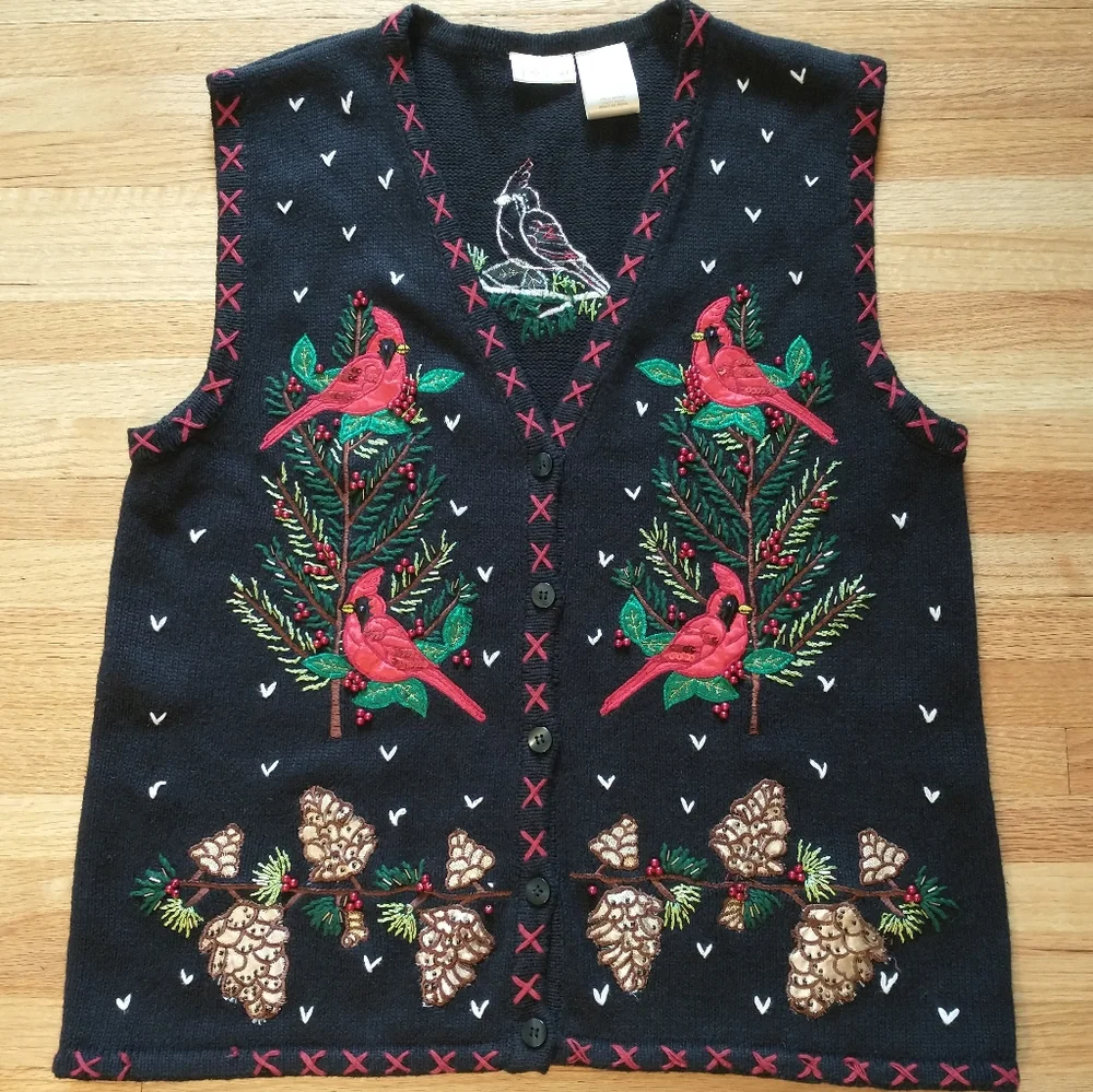 Holiday Beaded Vest - Picture 1 of 6
